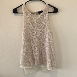 White embroidered tank top